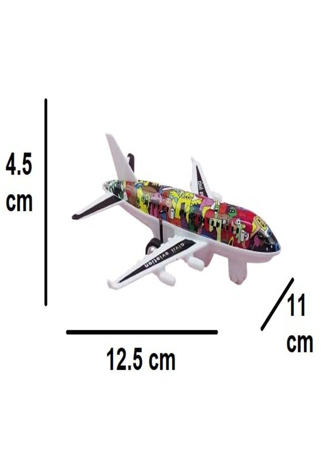 KITMEER Graffiti Design Toy Passenger Aircraft, Pull-Back Mechanism, Metal Construction. - Image 4